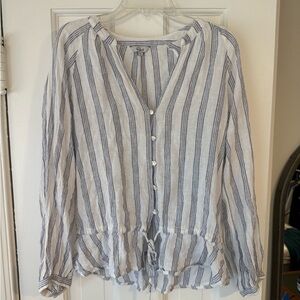 Rails Striped Blue and White Women's Top